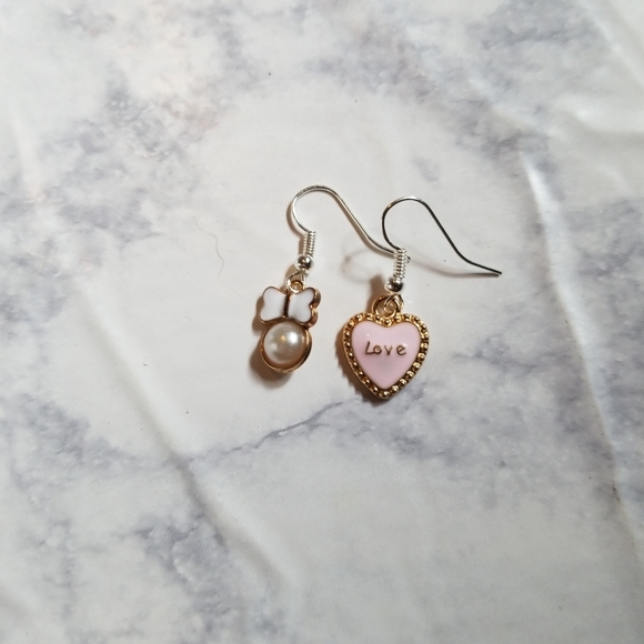 LOVE PEARL | Enamel Earrings Stainless Steel Cute - Picture 2 of 4